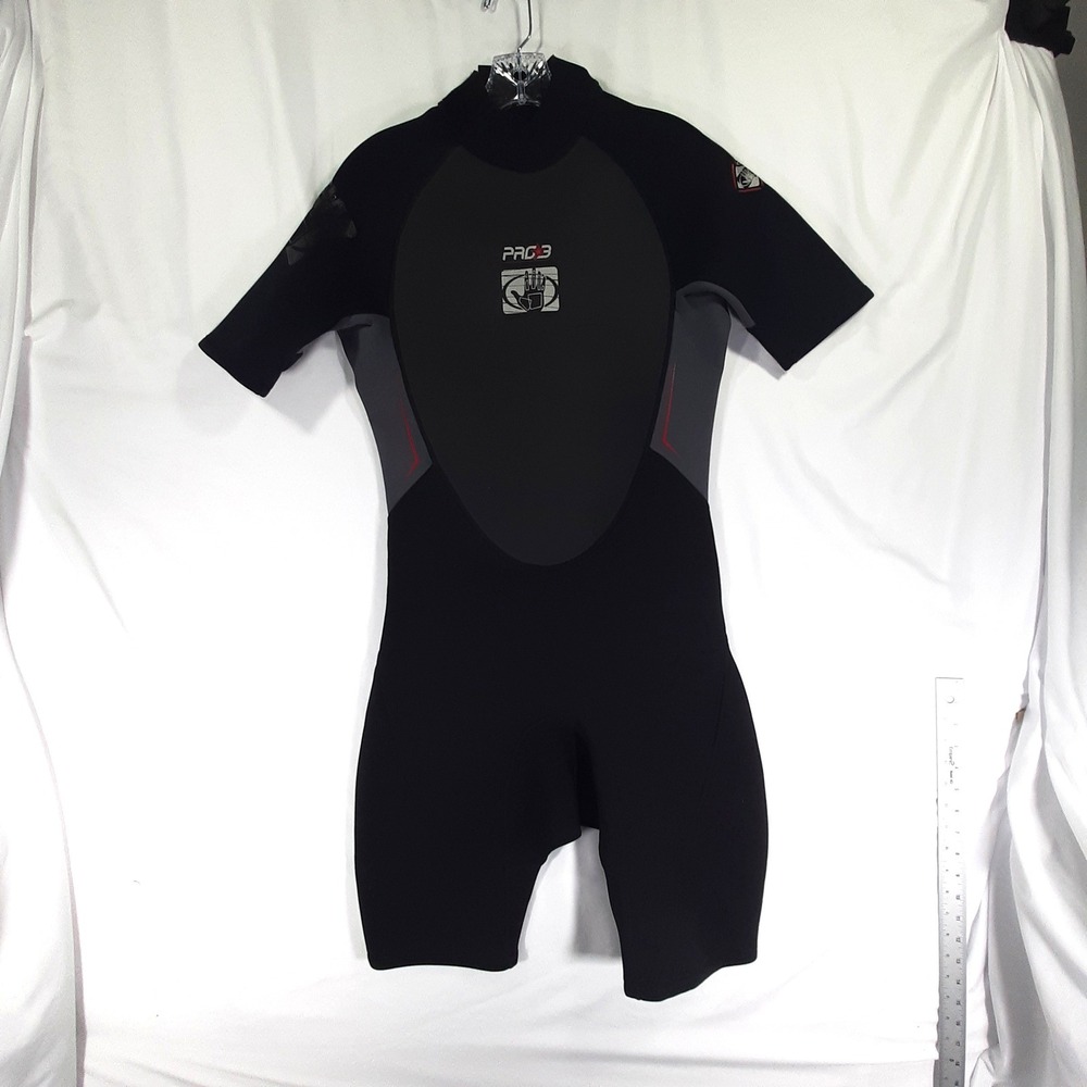 Body Glove Pro 3 Mens Shorty Wetsuit 2/1mm Black Grey Size Large *crease